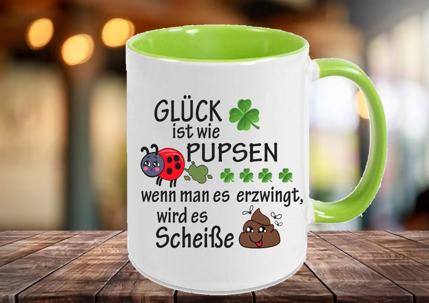 Glück Tasse lustiger Geschenkidee für Freunde Familie und Kollegen ,lustig