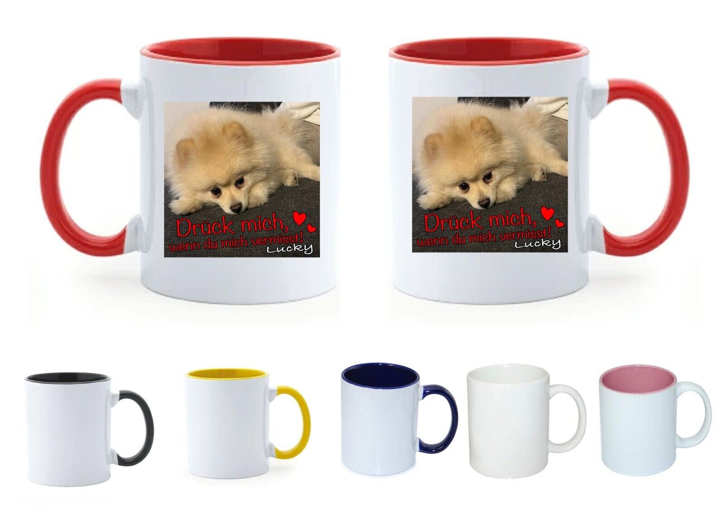 personalisiertes Hunde Tasse | fotoTasse - Drück Mich, wenn du Mich vermisst