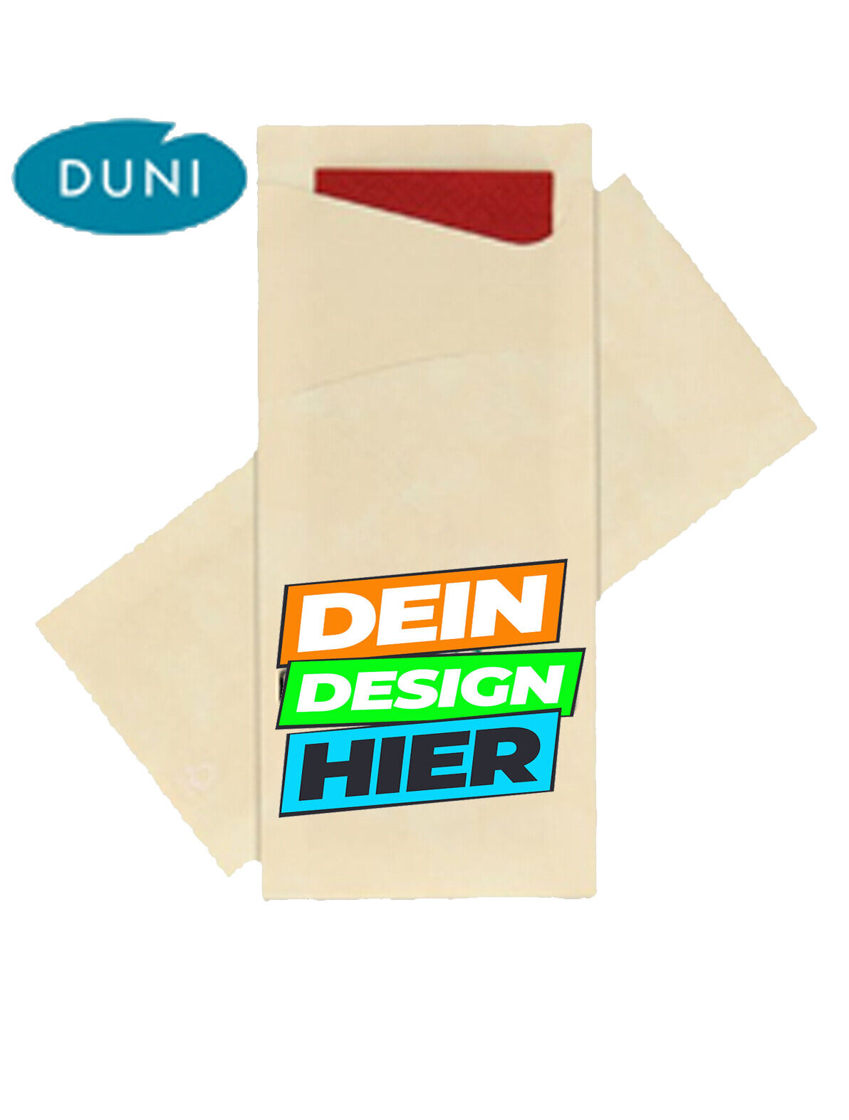 Duni Bestecktasche,  Serviette, MIT LOGO, 500 Stk. Ideal für Gastronomie....