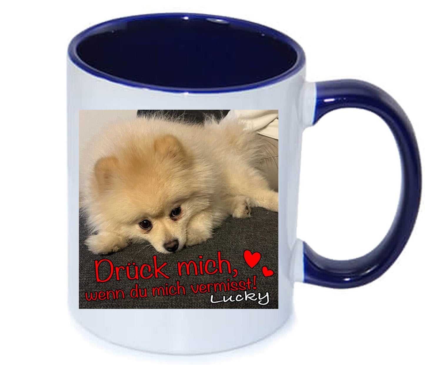 personalisiertes Hunde Tasse | fotoTasse - Drück Mich, wenn du Mich vermisst