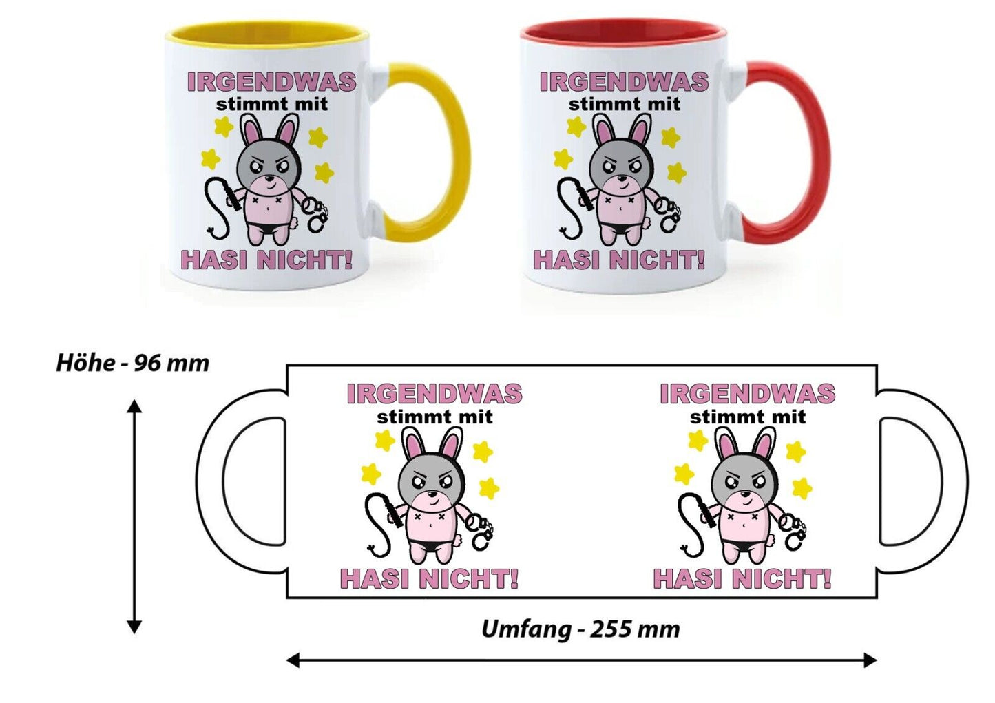 Kaffee Tasse Hase mit Sexspielzeug Zubehör Artikel lustiger Geschenk sadomaso