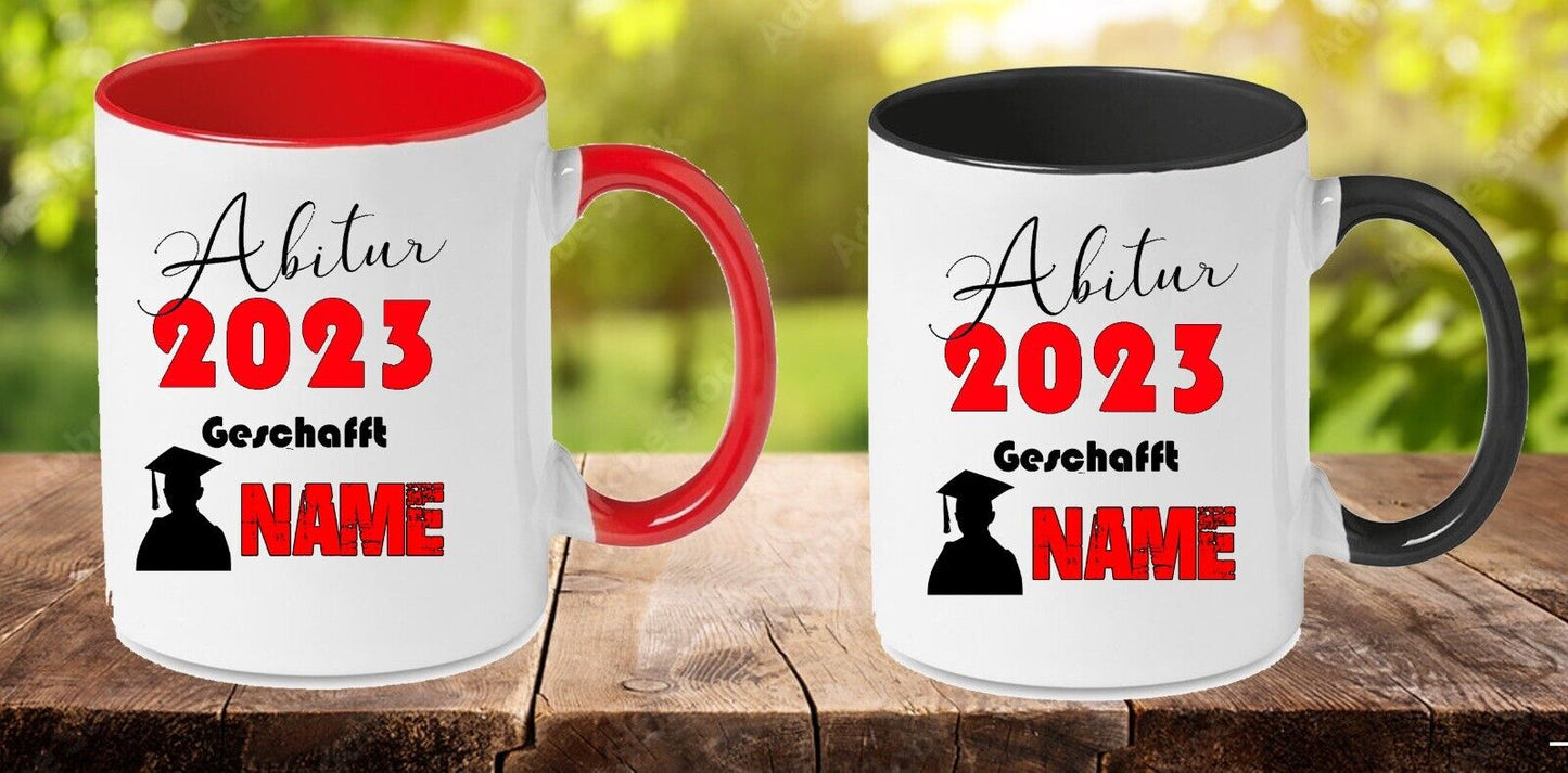 Tasse Abi 2023 mit Spruch… Kaffeetasse lustig als geschenk. Mit Dein Name