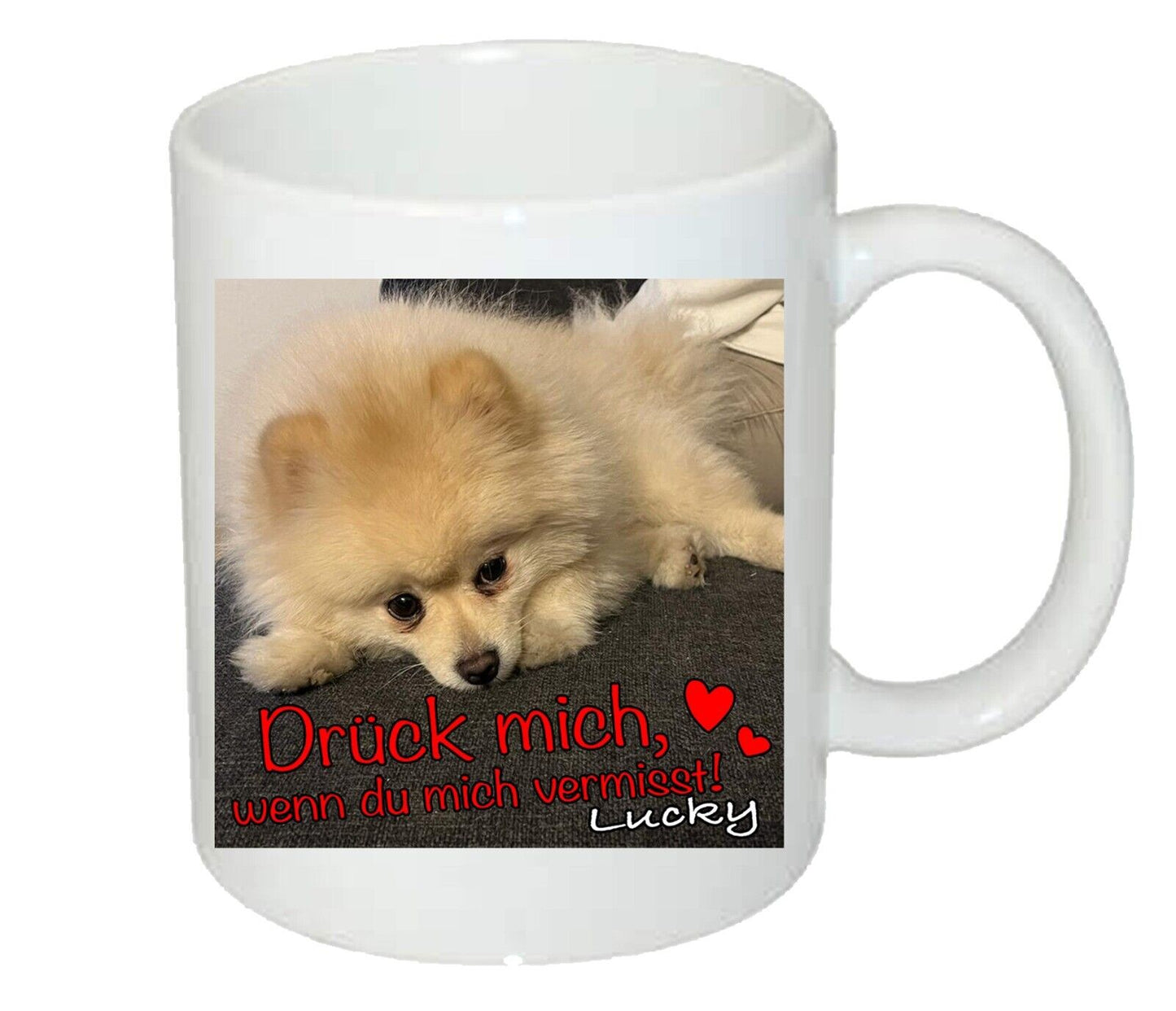 personalisiertes Hunde Tasse | fotoTasse - Drück Mich, wenn du Mich vermisst