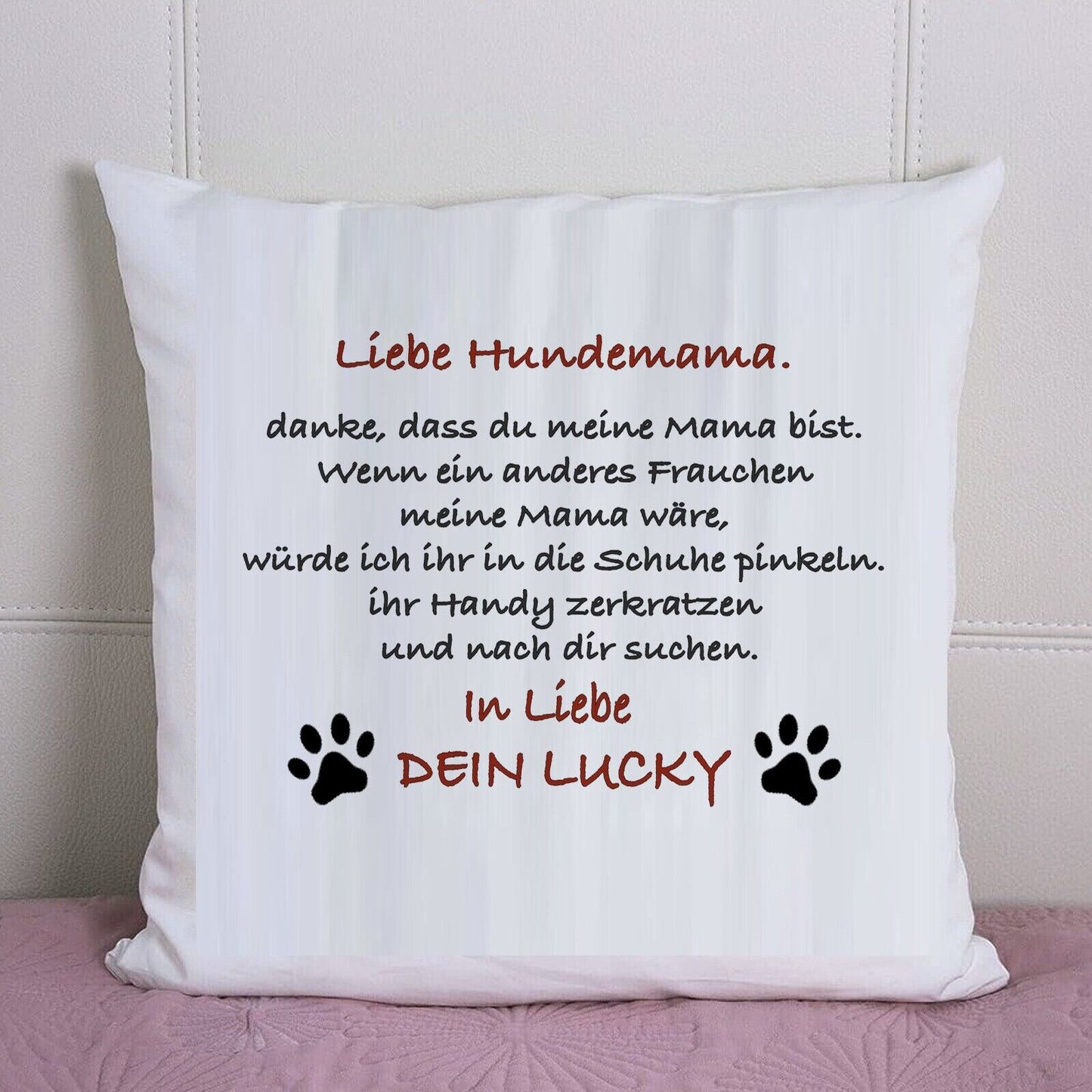 Liebe Hunde Mama Kissen, Personalisiert Mit Name. Geschenkidee Personalisiert