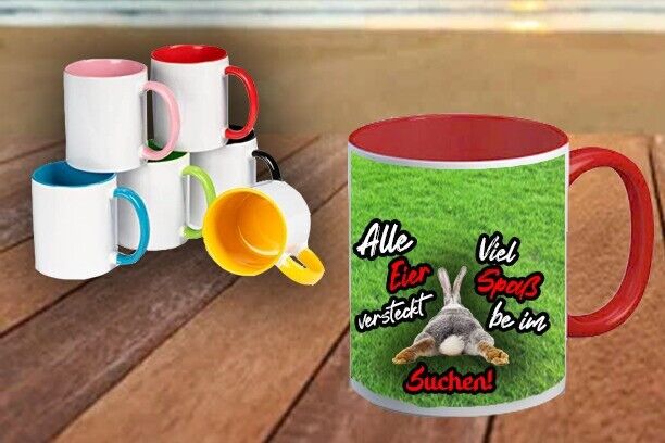 Tasse Osterhasen Spruch Eier Suche lustig Oster Hasen Geschenk Freunde Familie
