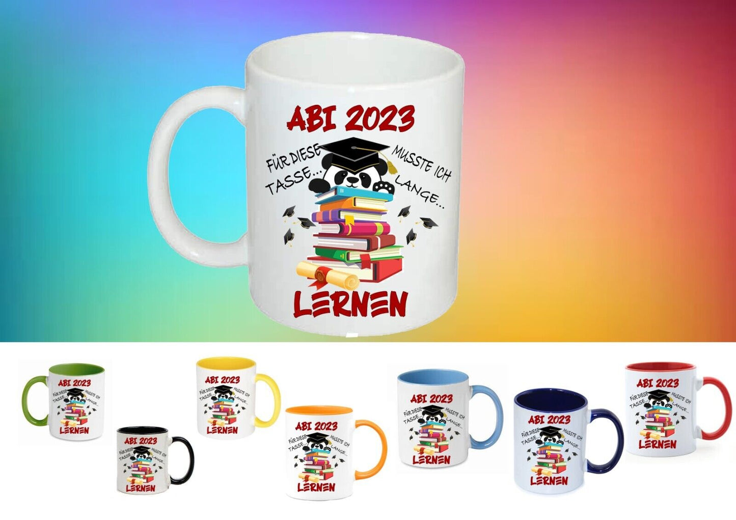 Tasse Abi 2023 mit Spruch… Kaffeetasse lustig als geschenk. Mit Dein Name
