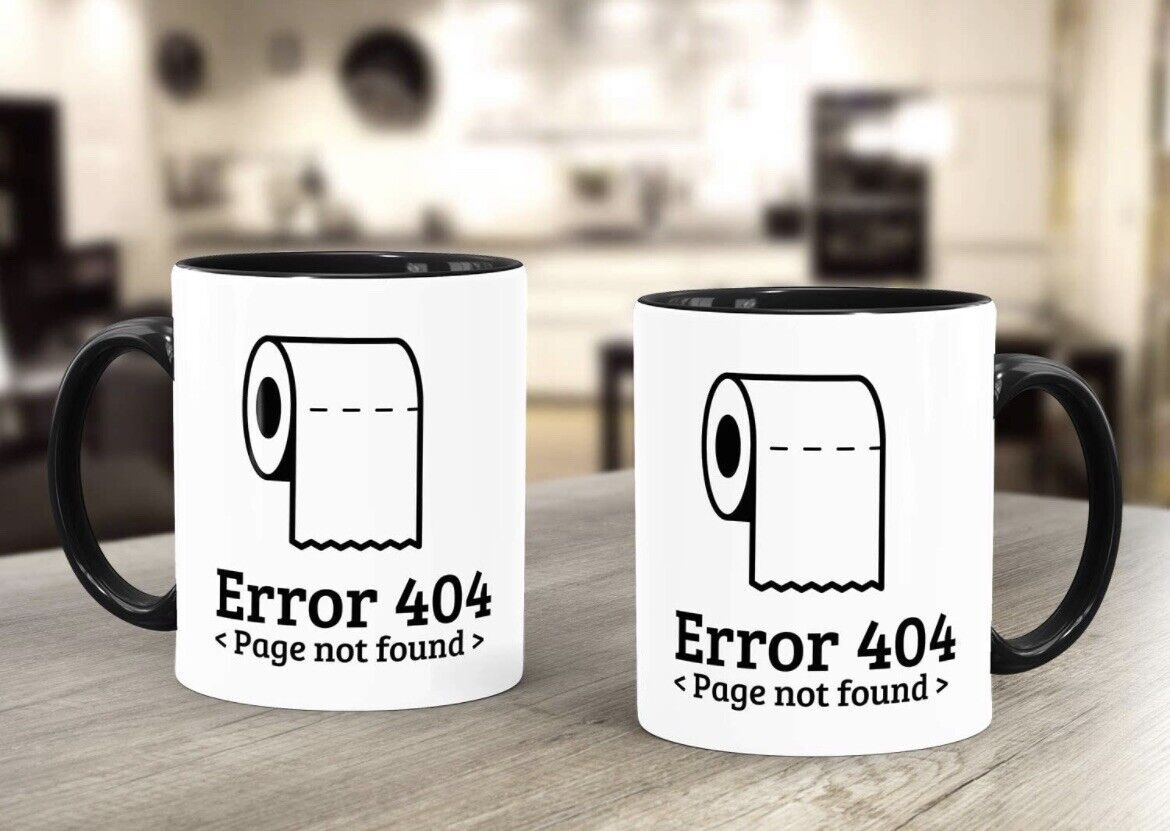 Kaffee-Tasse Aufdruck Error 404 Klopapier  Personalisiert Mit Name