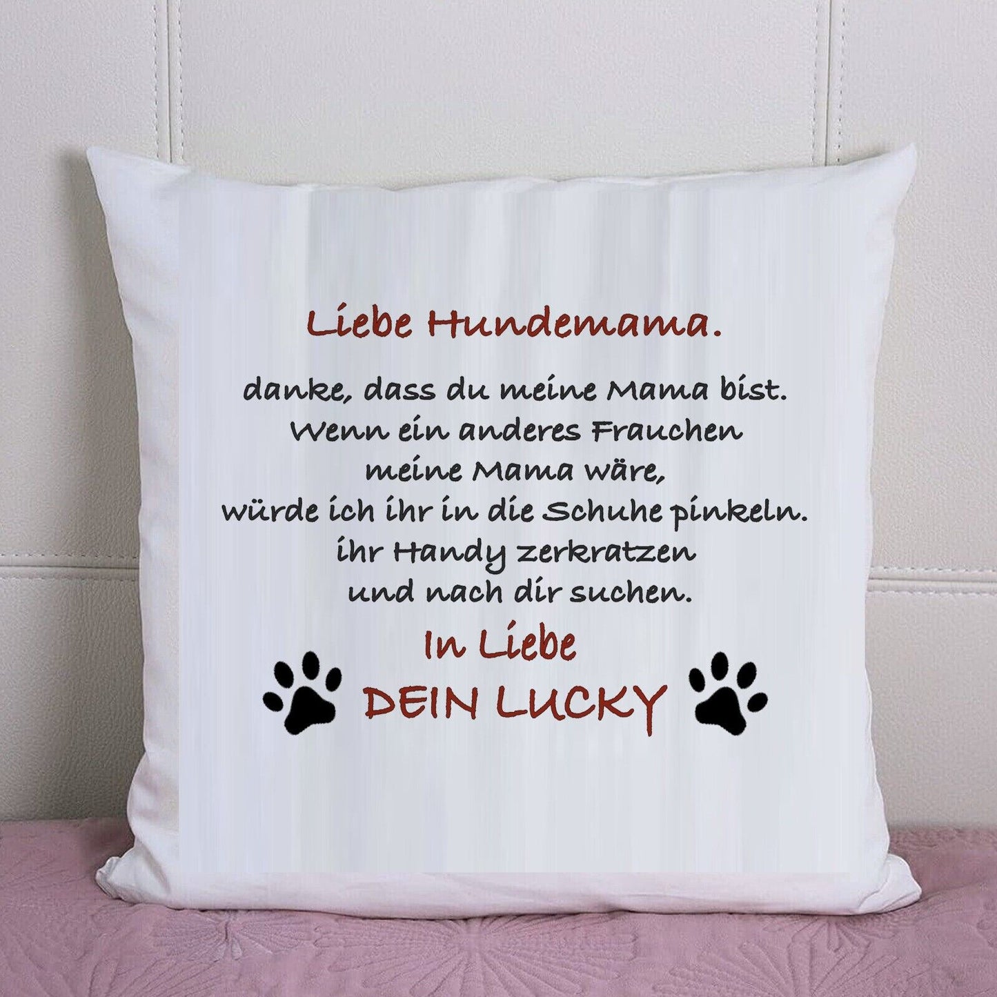Liebe Hunde Mama Kissen,  Personalisiert Mit Name. Geschenkidee Personalisiert