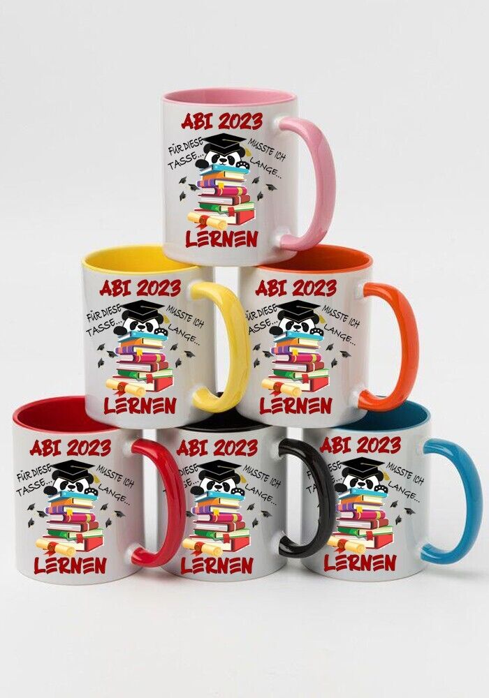 Tasse Abi 2023 mit Spruch… Kaffeetasse lustig als geschenk. Mit Dein Name