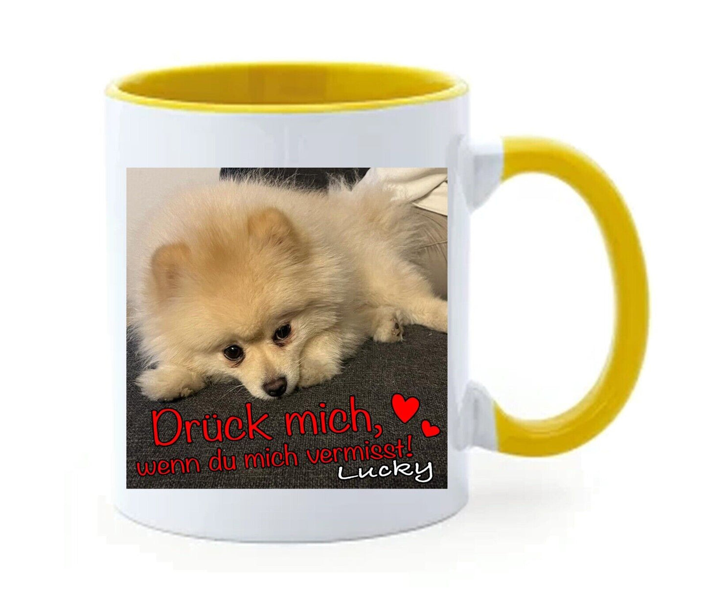 personalisiertes Hunde Tasse | fotoTasse - Drück Mich, wenn du Mich vermisst