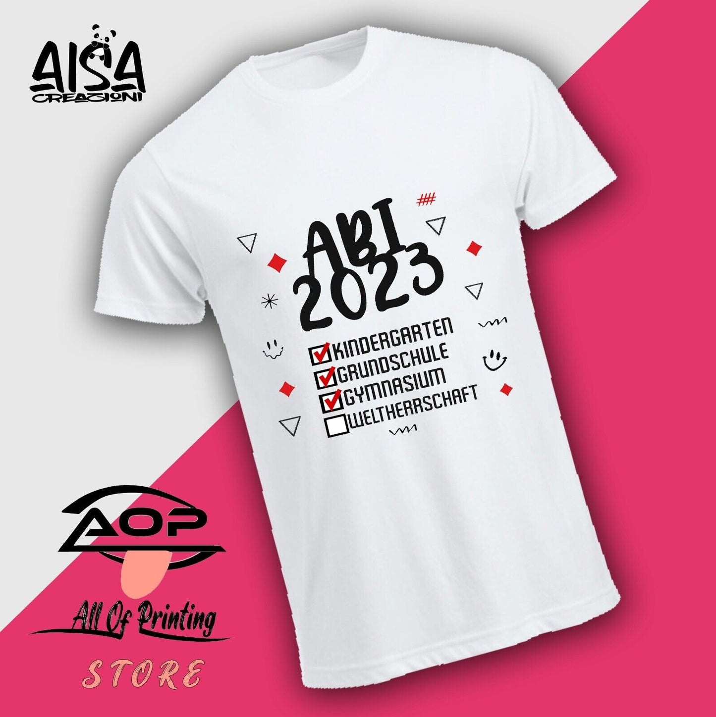 T- Shirt mit Spruch Motiv Abi 2023, T-Shirts & T-Shirt, Mit Dein Name, ABITEUER