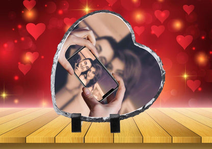 Valentinstag Foto-Marmor Rahmen mit Dein Foto, Motiv Oder Text.Herz Form…